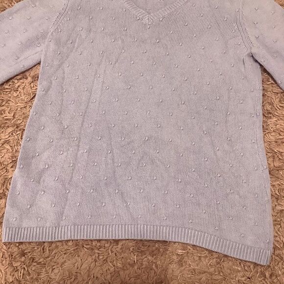 Croft and Barrow Pastel Purple Polka Dot Preppy 3/4 Sleeve Sweater Size Small - Picture 6 of 12